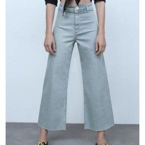 Zara The Marine Straight High Rise Flair Jeans 12